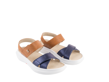 kybun sandaal Melano Blue - Brown Women